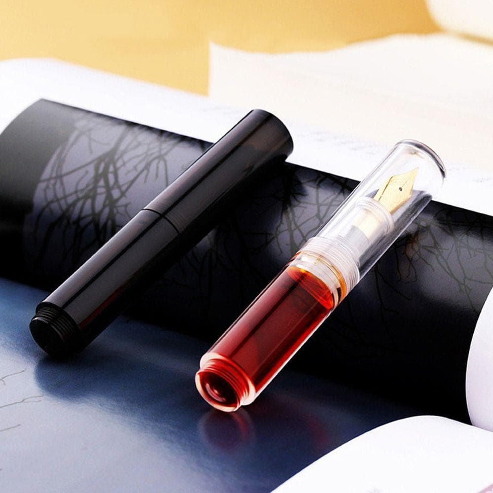 Canetas-Tinteiro , Caneta De Tinta Transparente Manuscrita Para Escrita , Mini Bolso De Ponta Fina EF/F Curta