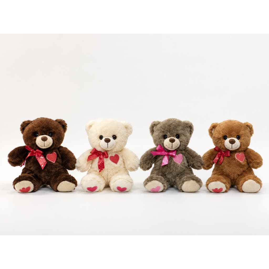 Urso de Pelúcia Fizzy 1928 23cm Coração Bordado Presente Fofo Eu Te Amo Presente para cestas e presentes personalizados