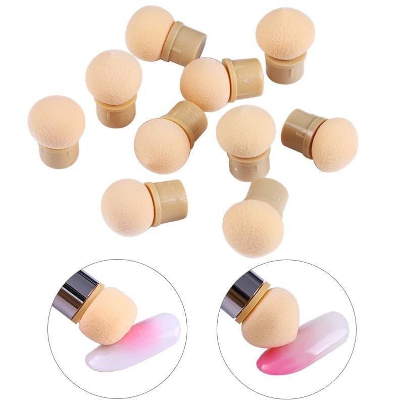 6Pcs Arte De Unha Cabeças De Esponja Substituição Pincel De Polimento