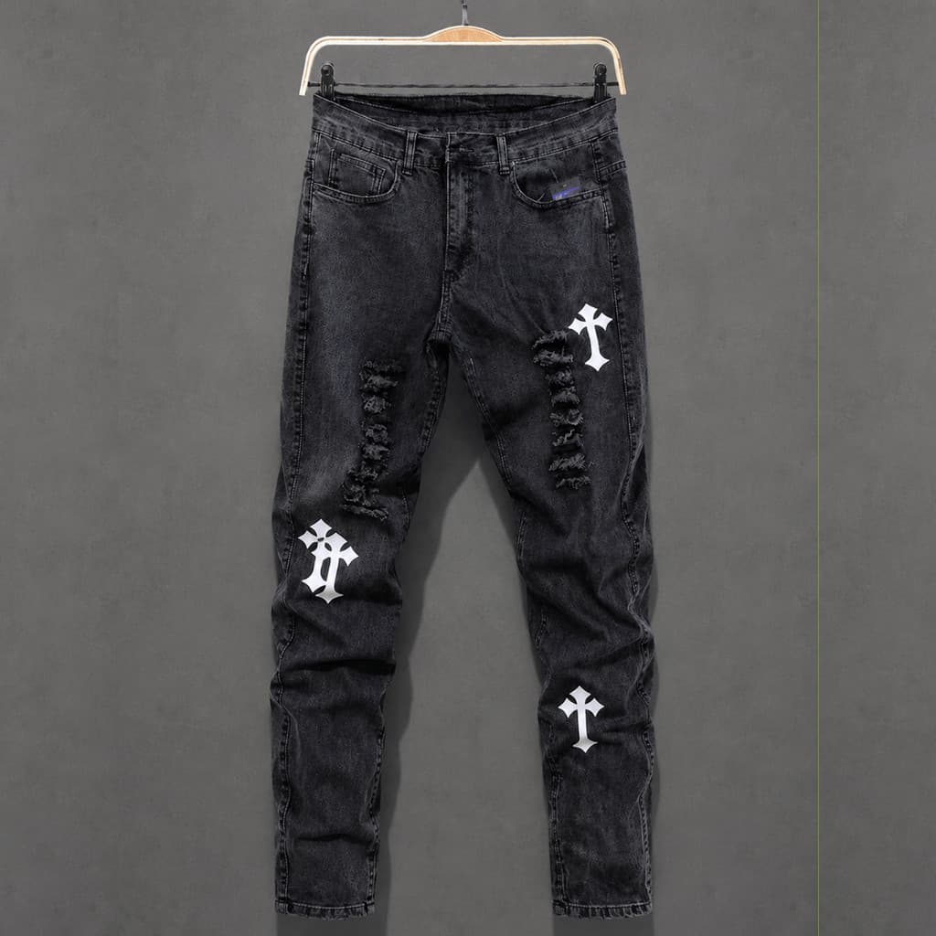 Calça Masculina UK Drip Skinny Jogador Destroid Premium Elastano
