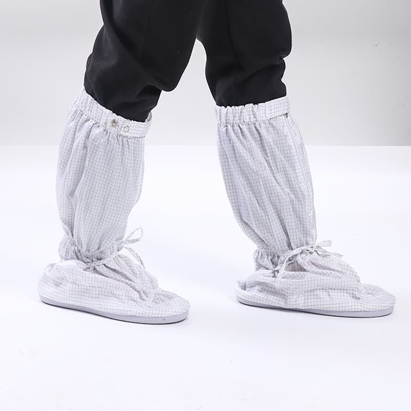 SPU Sapatos de tubo longo de malha de sola grande A-2102 Sapatos antiestáticos antiderrapantes respiráveis brancos tubo