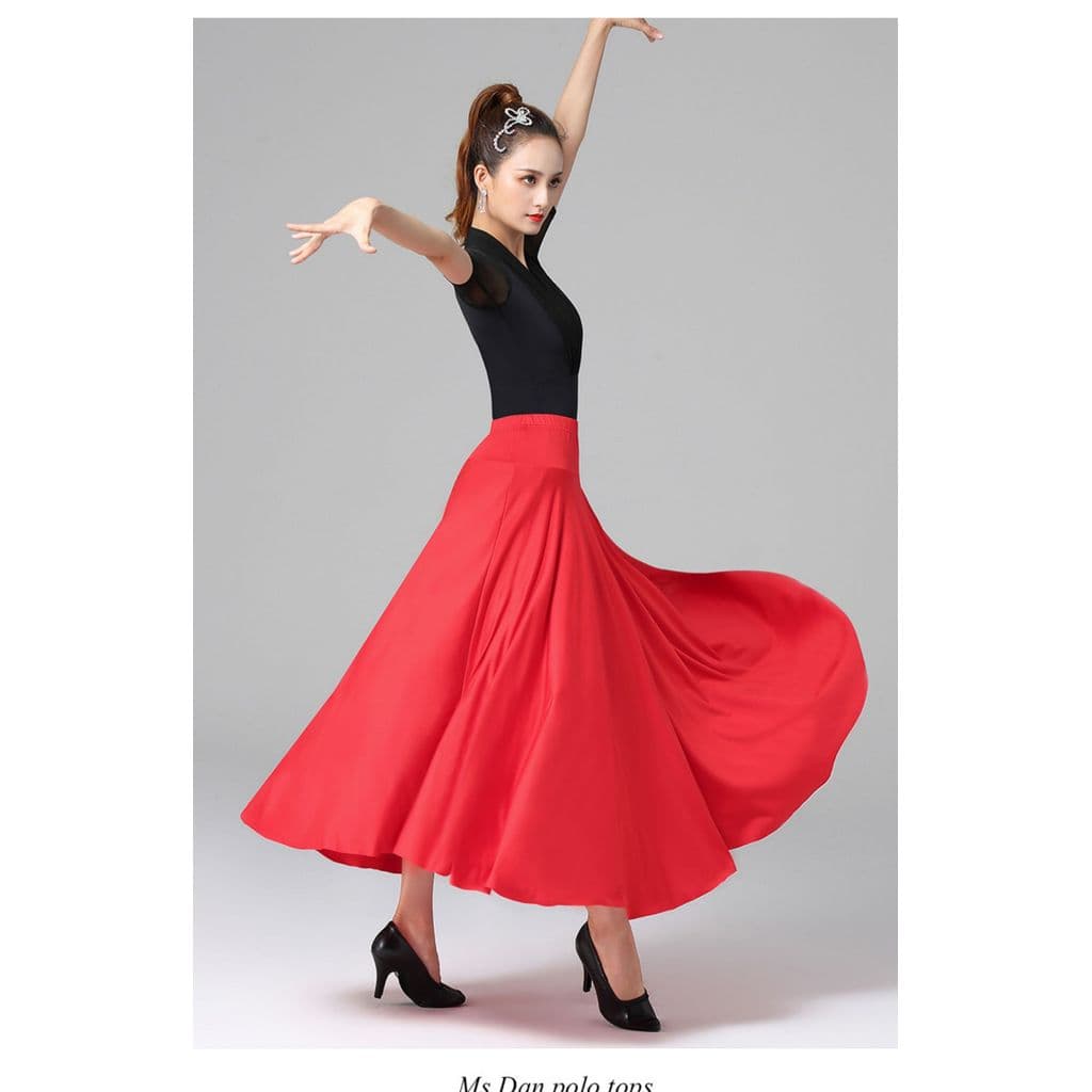 F feminino amizade dança saia plissada saia quadrada saia de dança moderna saia de dança padrão nacional saia de dança v