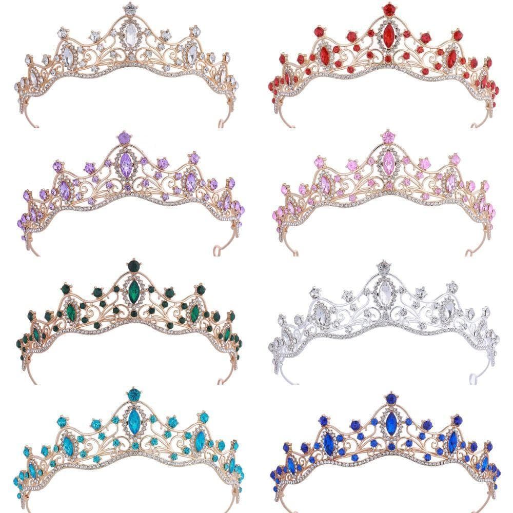 Coroa De Princesa Rainha , Acessórios De Cabelo Vintage , Tiara De Cristal , Joias De Baile Barrocas De Str
