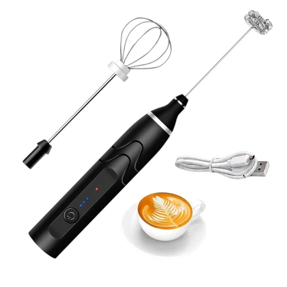 Mini Mixer Elétrico Inox Plástico Processador Manual Preto