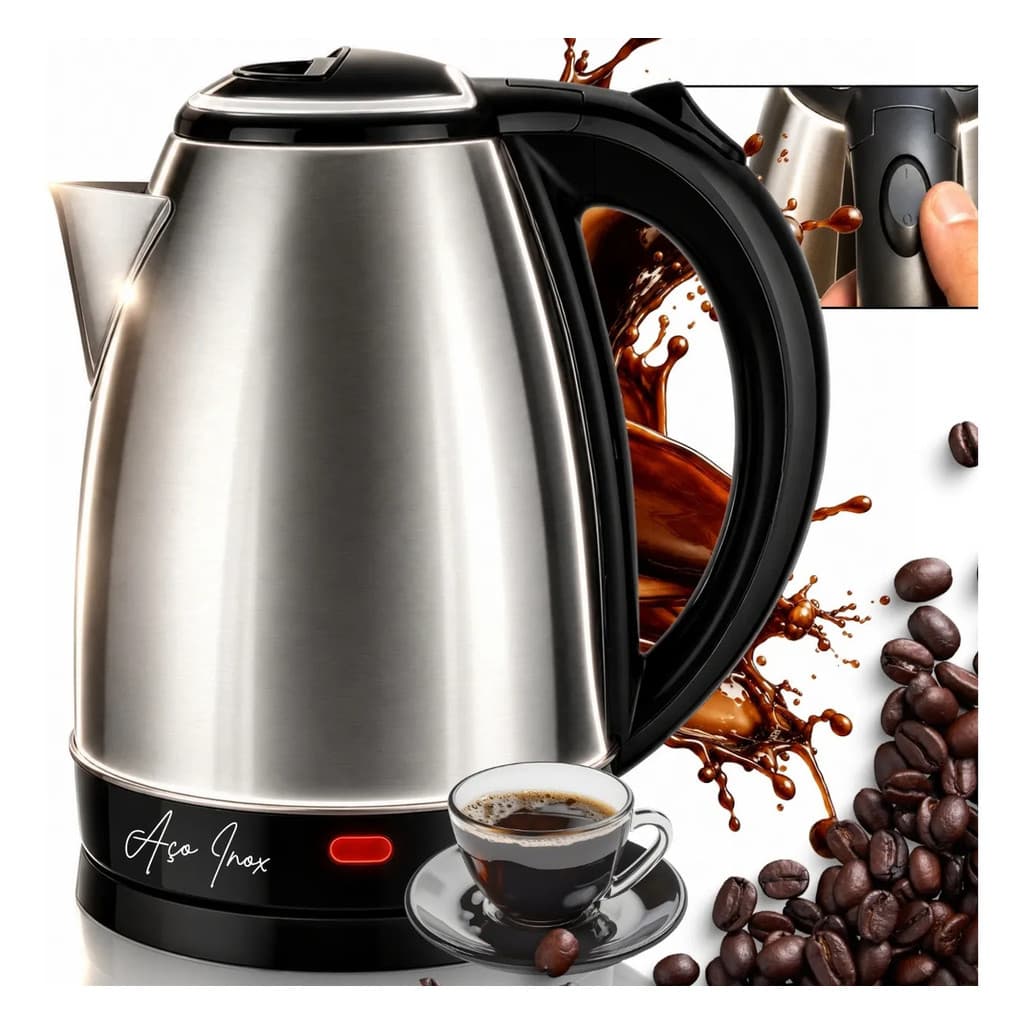 Chaleira Elétrica Inox 2l Desliga Automático 1500w Premium