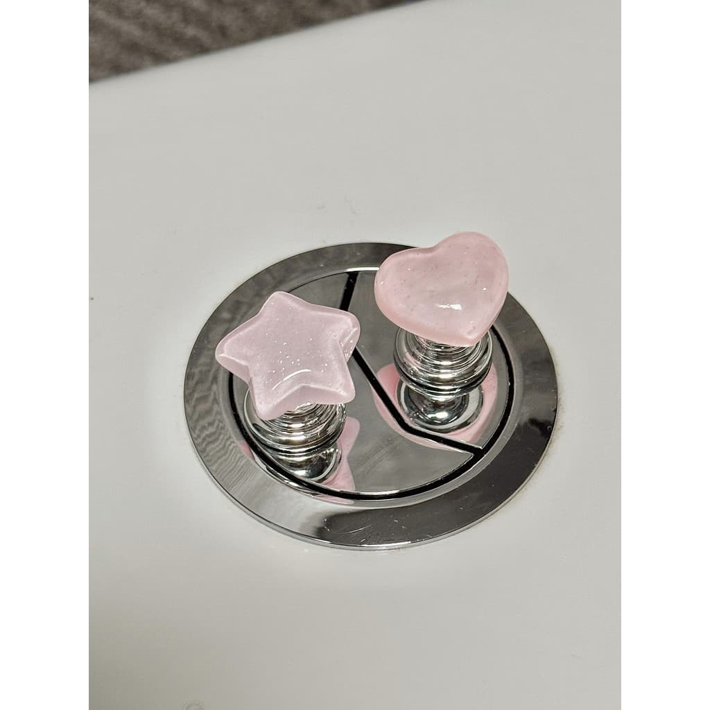 Bonito estrela amor botão de imprensa do toalete longo Manicure toalete tanque de descarga interruptor ajuda tampa levan