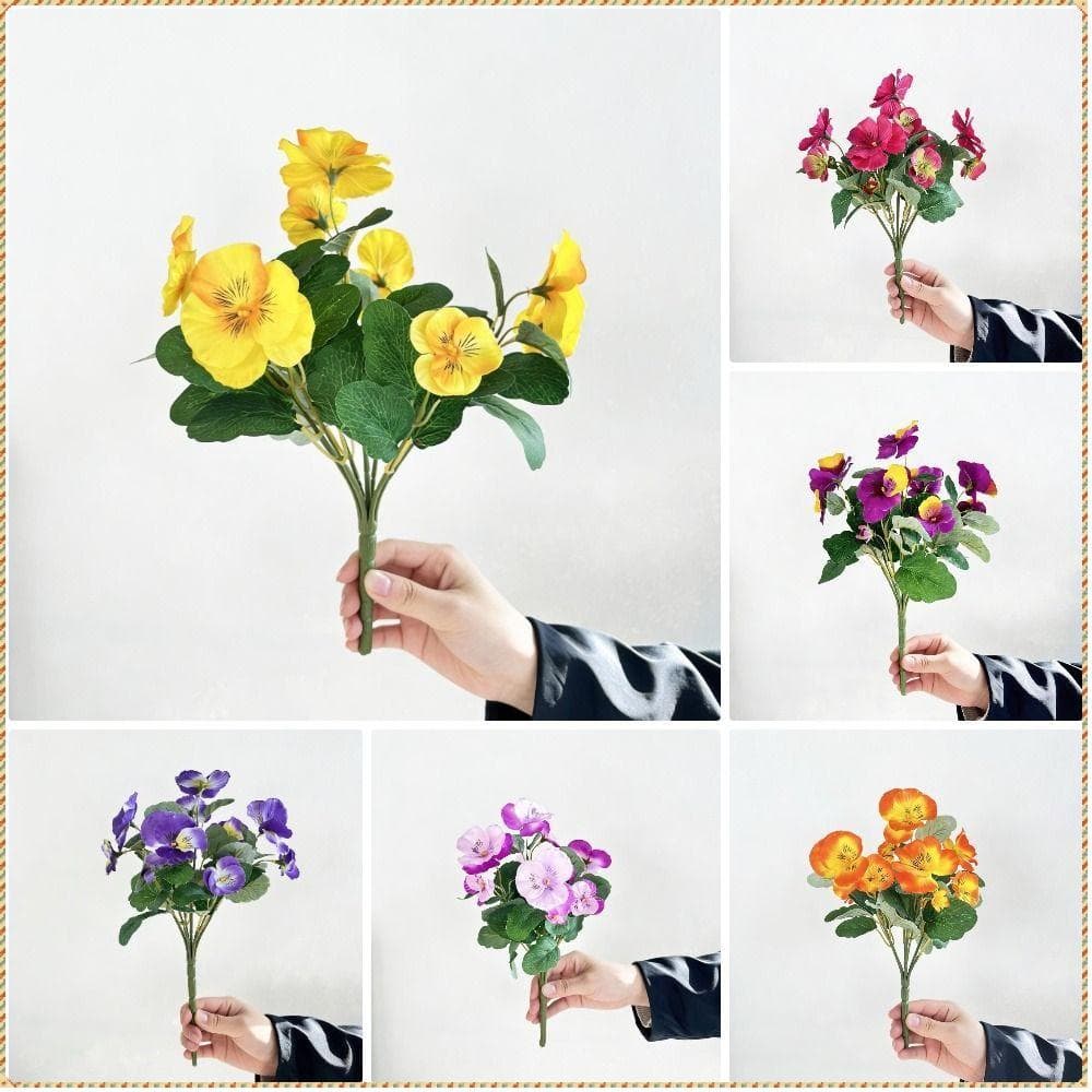 Flores Falsas De Seda  , Buquê De Artificiais De 30 Cm Resistente A UV , Violeta Tricolor
