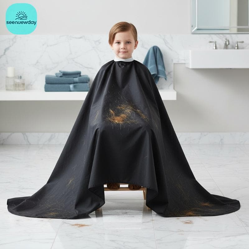 [seenuewday] Capa De Barbeiro De Tamanho Grande Corte De Cabelo Ajustável À Prova D'água Para Toda A Família , Cabeleire