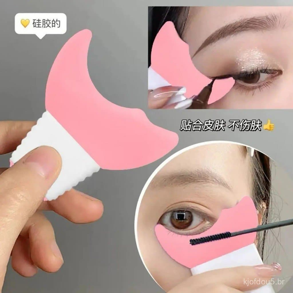 Ferramenta de delineador adequada para iniciantes, auxiliar em forma de crescente para cílios para maquiagem dos olhos,