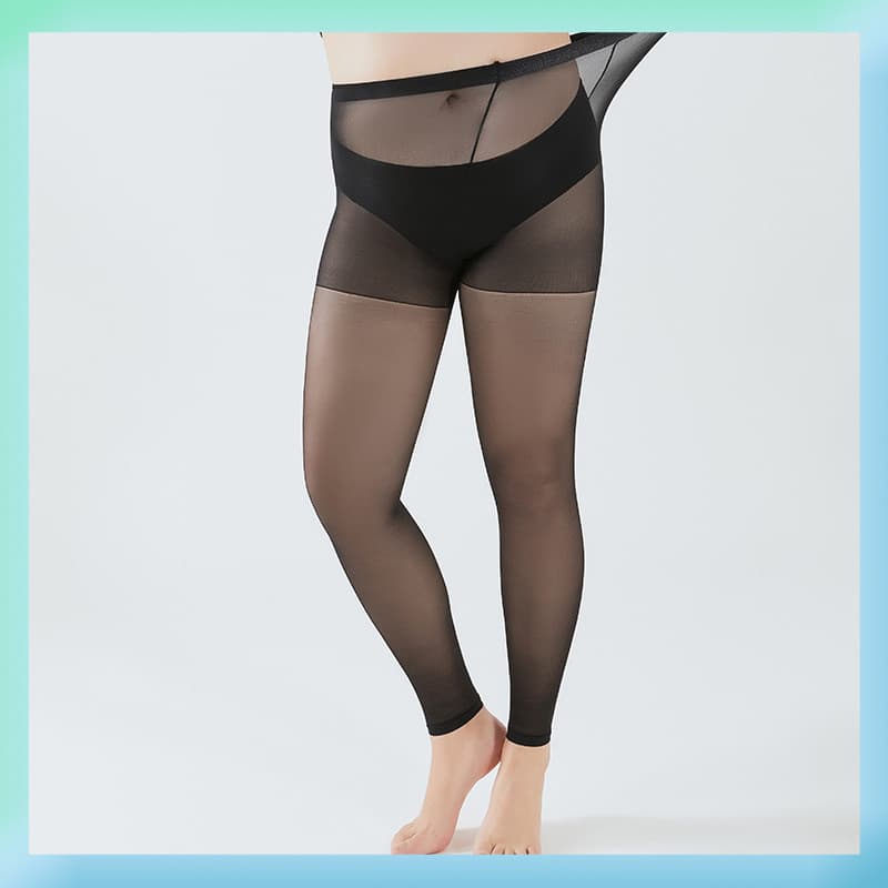 Meias-calças de verão plus size, ultrafinas, 7/8, com fio central anti-desfiamento, efeito perna de gesso, para mulheres
