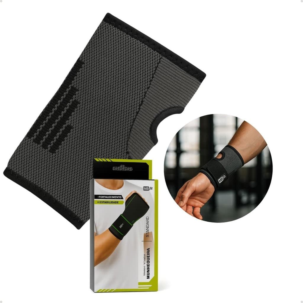 Munhequeira de Suporte com Velcro  Elástica, Ajustável e Resistente para Academia  Esportes