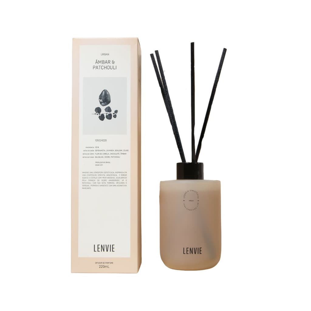 Difusor de perfume Âmbar e Patchouli Lenvie - 200mL
