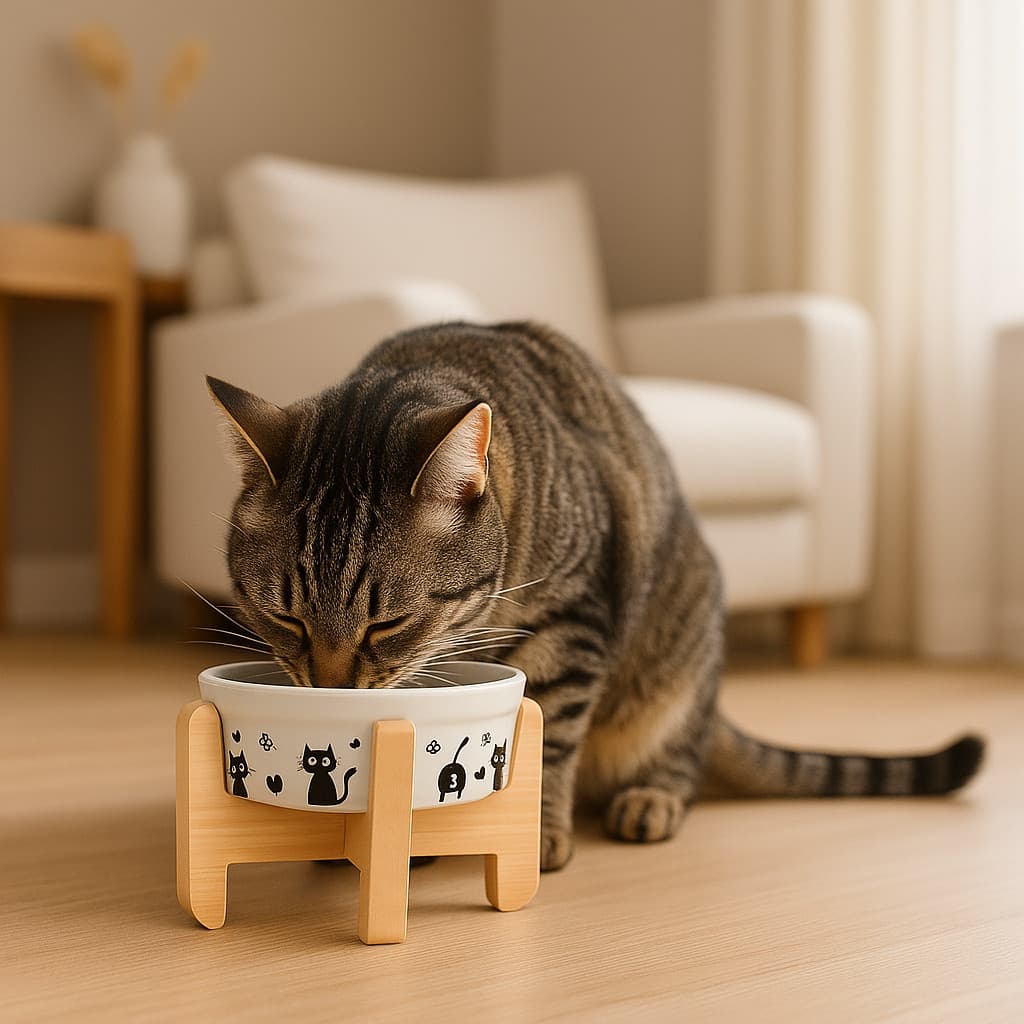 Comedouro Luxo Porcelana Elevado Ergonômico Pet Design Premium Pequeno Médio Porte Envio Imediato