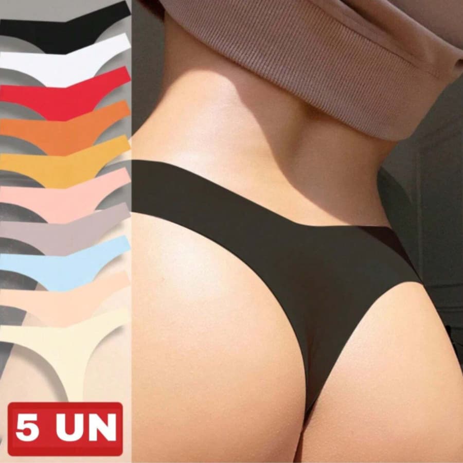 Kit 5 Calcinhas Sem costura Tanga corte a Laser PROMOÇÃO Não Marca na Roupa