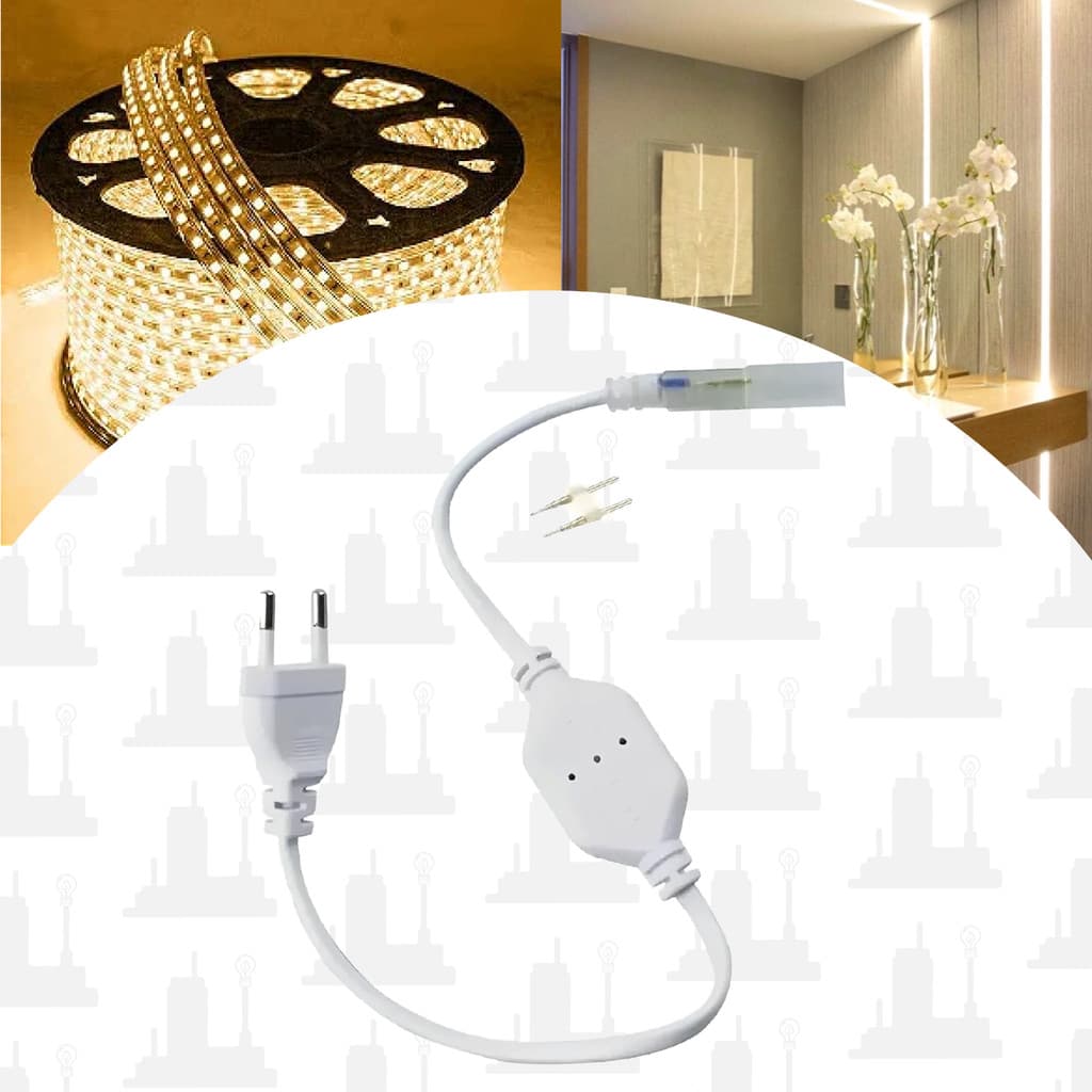 Cabo Conector P/ Fita LED 2835 – 100m 0,5mm 2P Bivolt LEDFACTORY