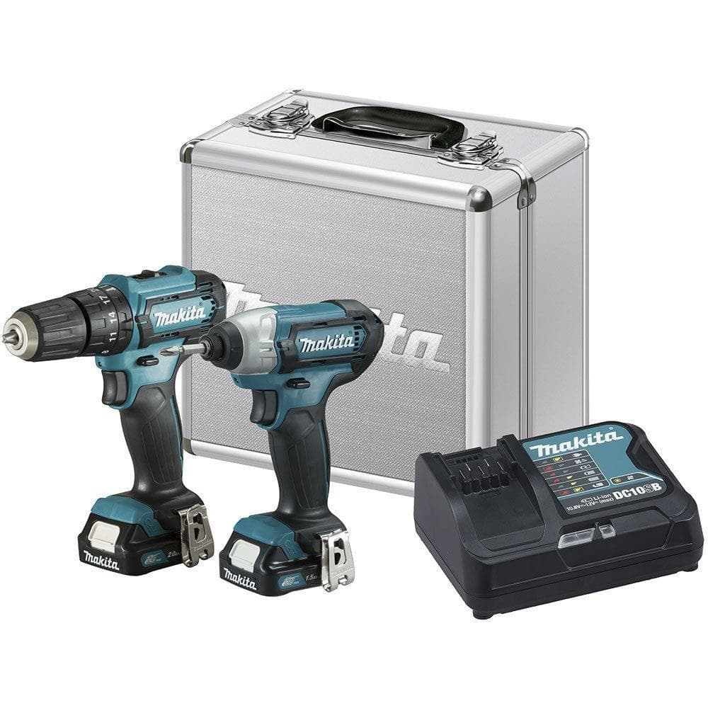 Combo Parafusadeira Furadeira Impacto + Parafusadeira Impacto a Bateria 12V Maleta Makita