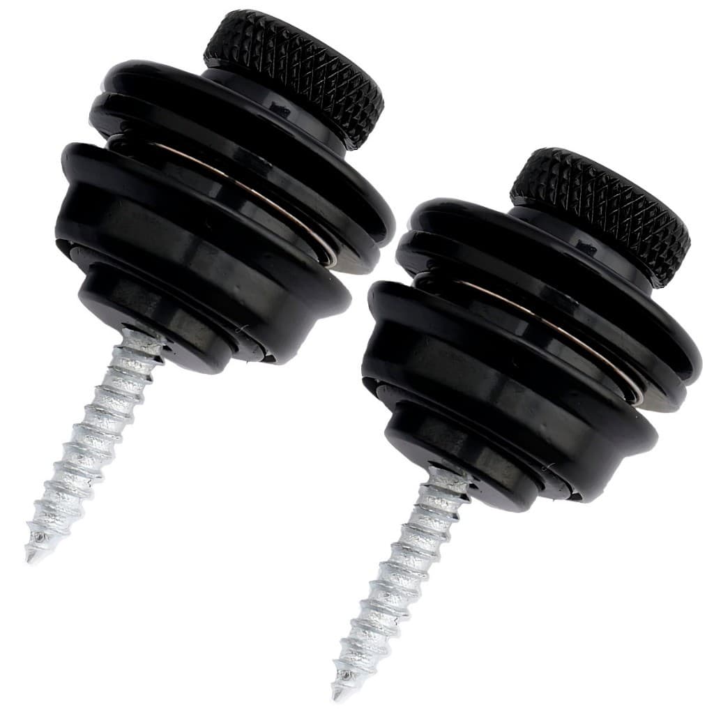 Par Trava De Correia Strap Lock Guitarra Violao E Baixo Preta ou Prata