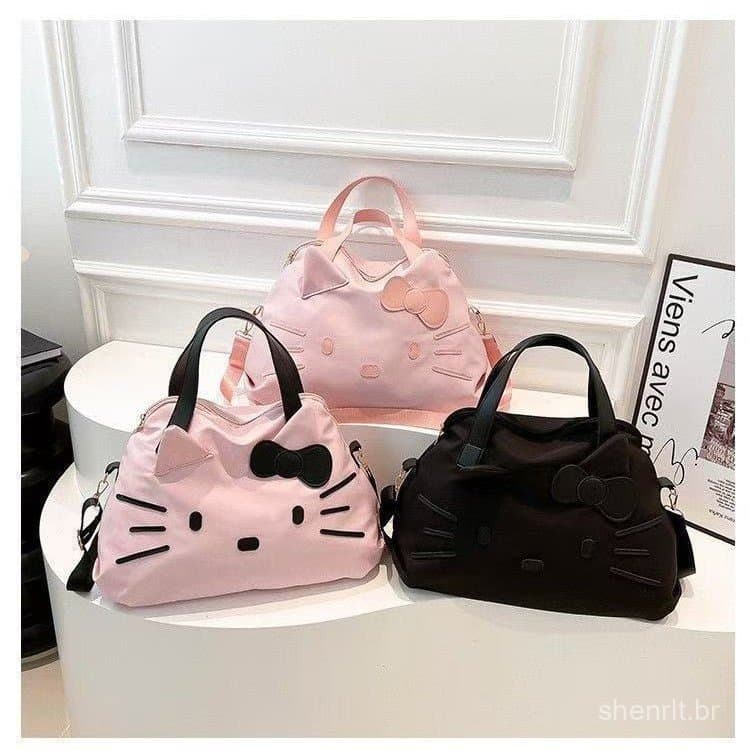 Bolsa Tote Hello Kitty – De Ombro De Viagem De Grande Capacidade Para Mulheres | Desenho Animado Fofo Trabalho E Fim De