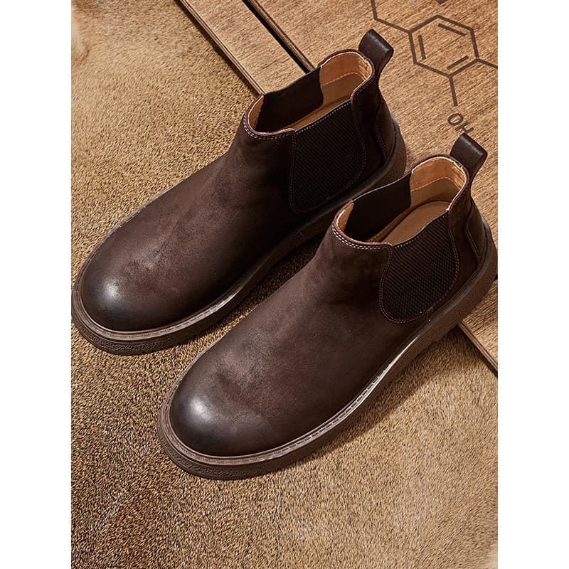 Outono inverno novo estilo masculino Chelsea botas curtas moda britânica All-Match Casual Martin botas de couro genuíno