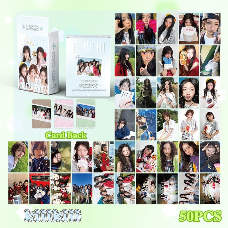 50 peças/caixa KiiiKiii Cartão Fotográfico a Laser Holográfico Álbum LOMO KPOP IIUF E1ER