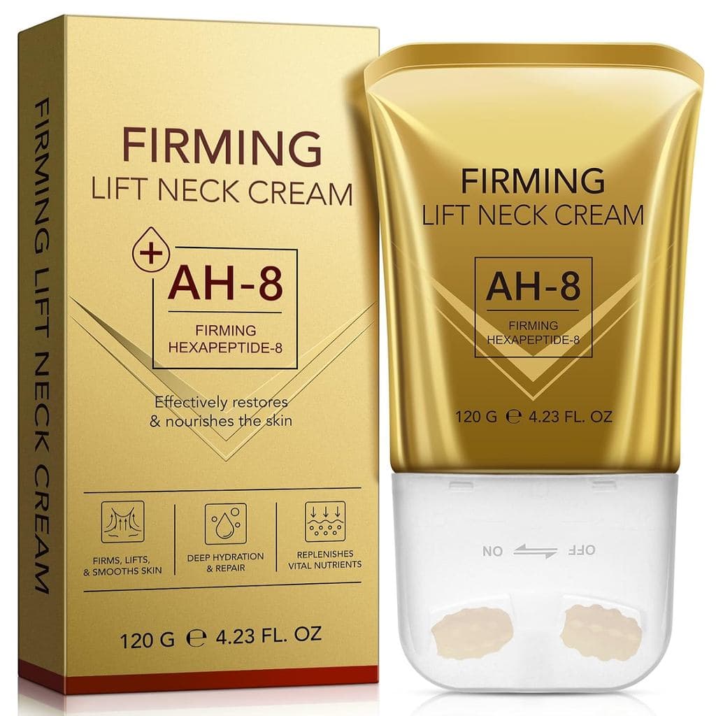 Creme Firmador para Pescoço AH-8 com Rolo - Hidratante Antienvelhecimento para Pescoço e Peito - Levanta, Tonifica, Hidr