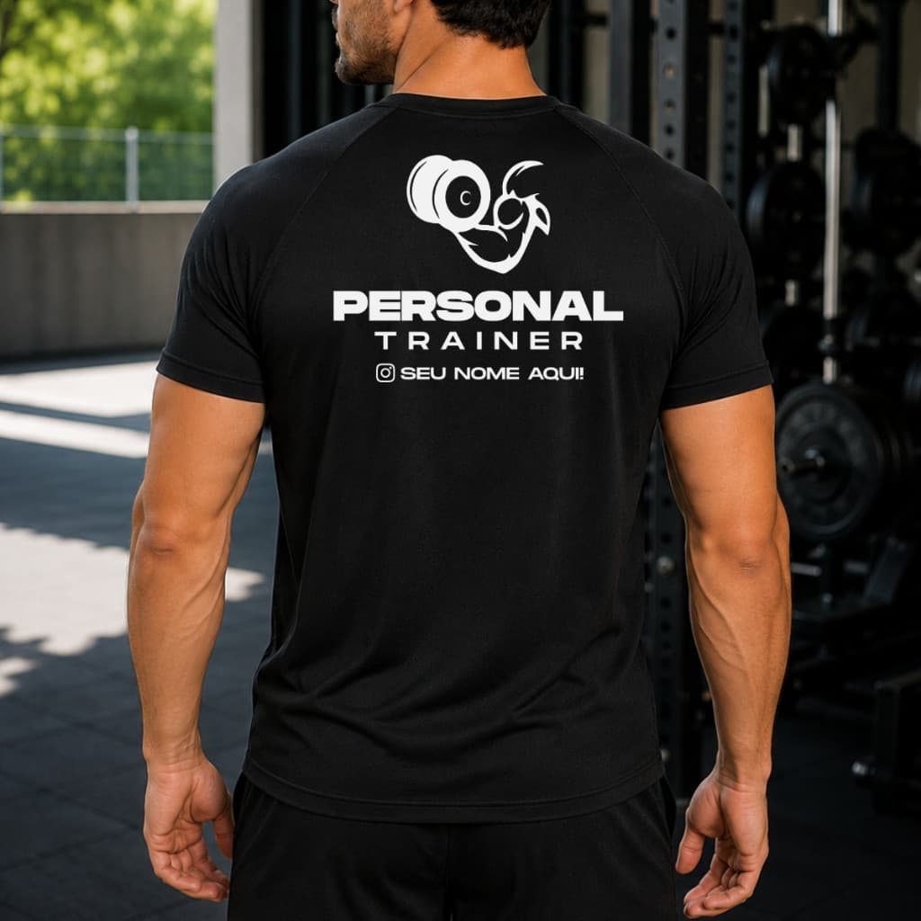 Camiseta Dry Fit Poliamida Malha Fria Uv Respirável Personal Trainer Personalizada Seu Nome