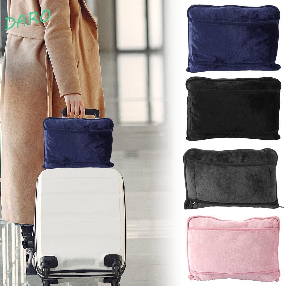Conjunto De Travesseiro E Cobertor De Viagem DARO , Colcha De Cochilo Quente 2 Em 1 , Portátil Com Bolsa De Armazenament