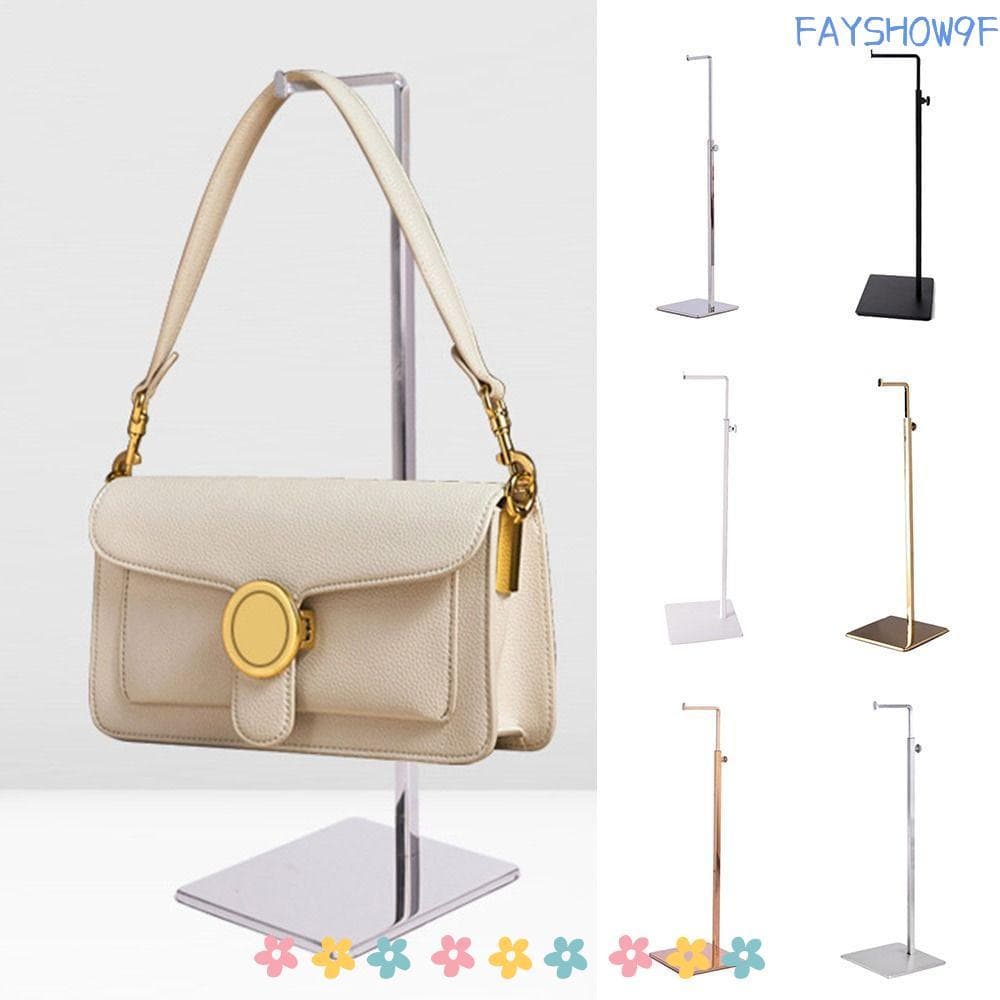 Prateleira De Exposição De Bolsa FAYSHOW , Risers De Exibição De Metal Prateado Dourado Polido , Ajustável