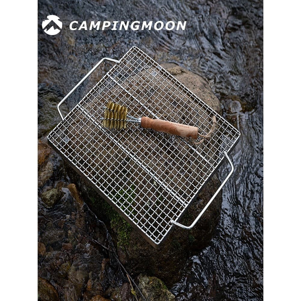 Coman escova de limpeza de malha para churrasco, escova de aço inoxidável para lavagem de churrasqueira, escova de aço e