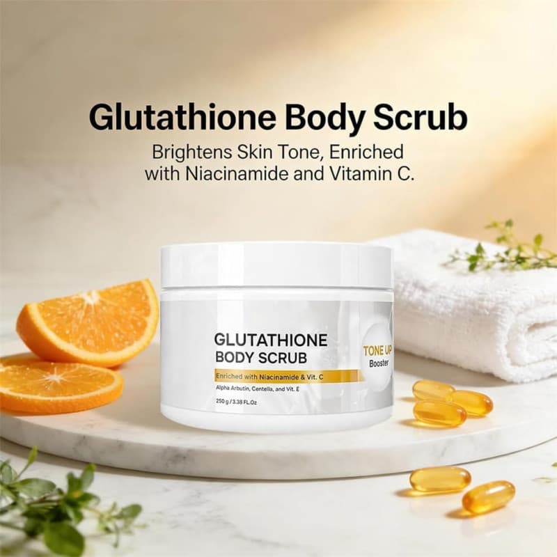 flairBodyScrub&ToneUpBooster com Rosa Mosqueta e Sal Marinho, Esfoliante e Hidratante para o Corpo, Cuidado Suave e Hidr