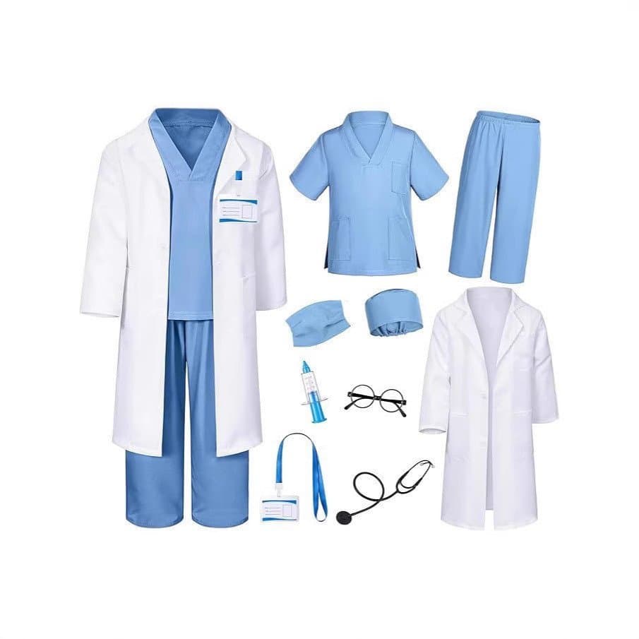 Crianças Desempenho Transfronteiriço Enfermeira Médica cosplay Traje Profissional role-playing Brinquedo Jogar set0
