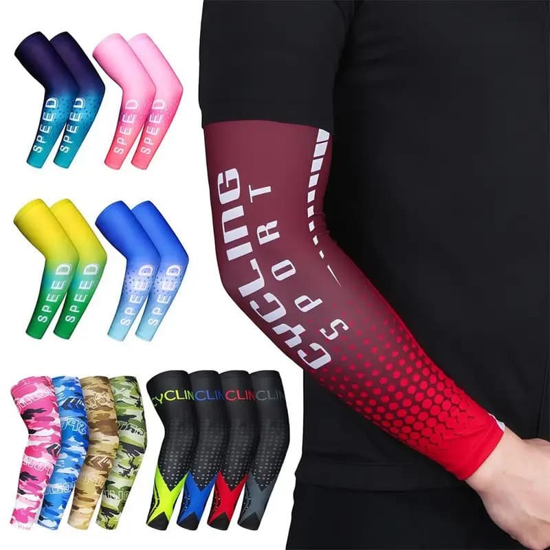 1 Par Esportes Resfriamento Ciclismo Braço Mangas Anti-UV Proteção Elástica Capa Para Dirigir Correndo Basquete Futebol
