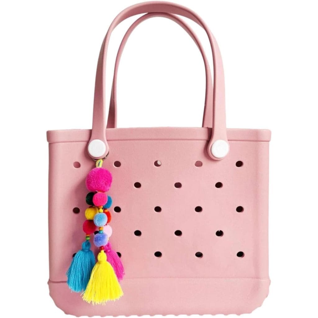 Pingentes de Pom Pom QTMY para Acessórios de Bolsa Bogg, Bolsa de Praia de Borracha, Pingentes de Bolsa Boho, 06