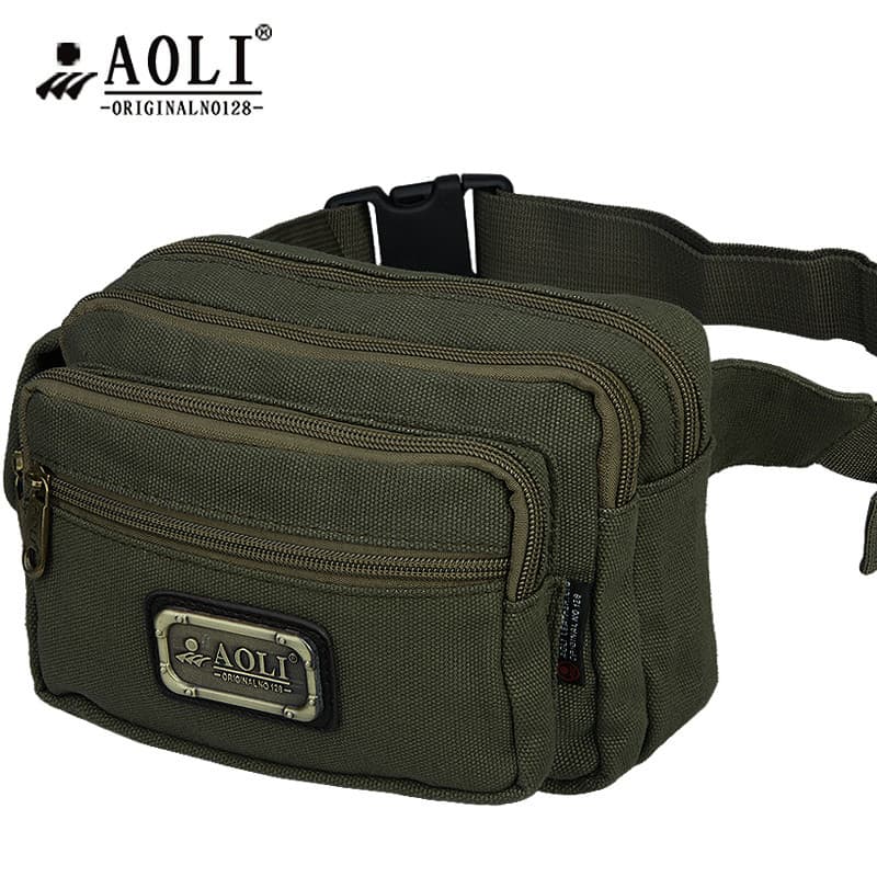 Áustria versão coreana Casual lona cintura saco masculino na moda viagem saco do telefone móvel esportes ao ar livre per