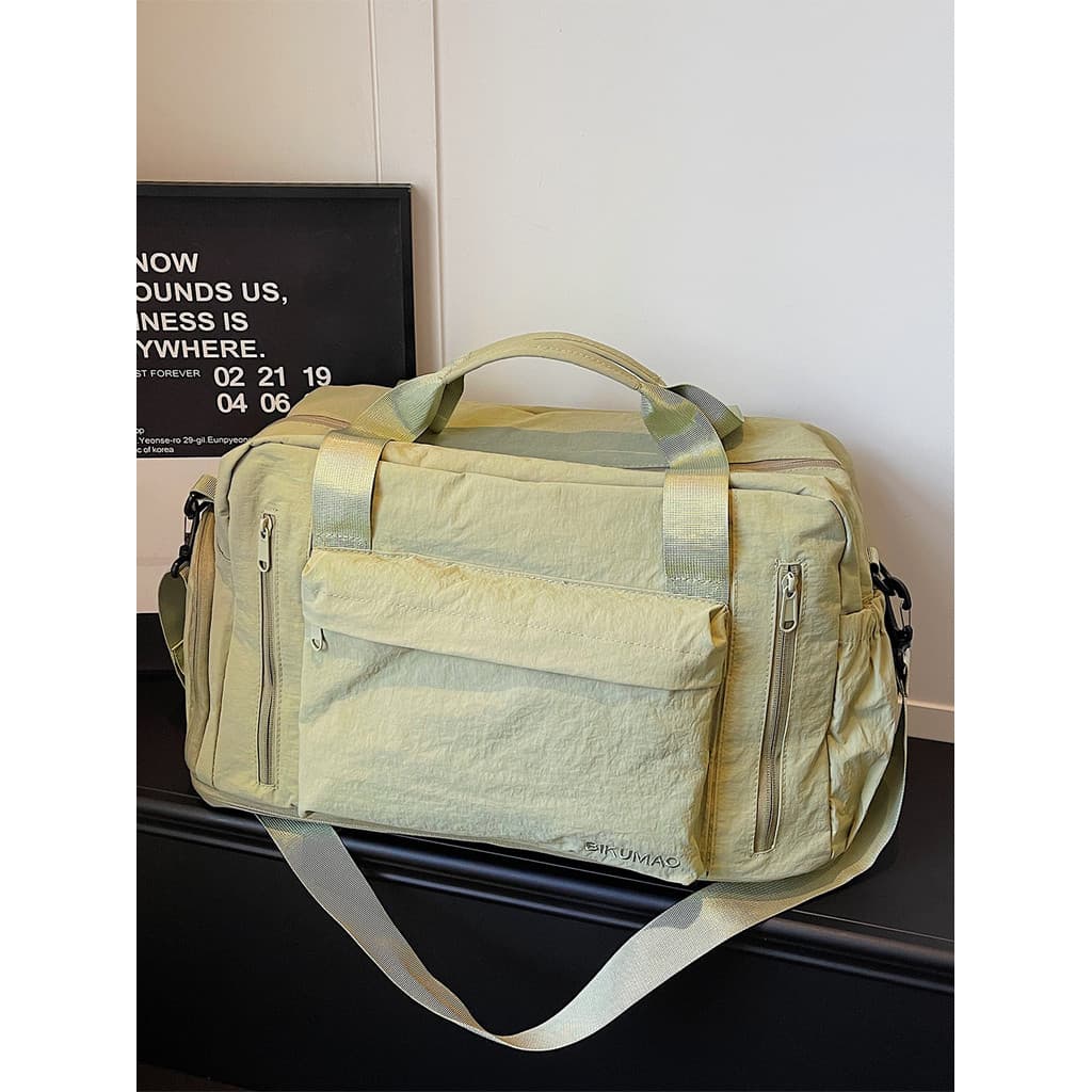 Bolsa leve de viagem portátil, bolsa de lona de grande capacidade para homens e mulheres, separação seca e úmida, um omb