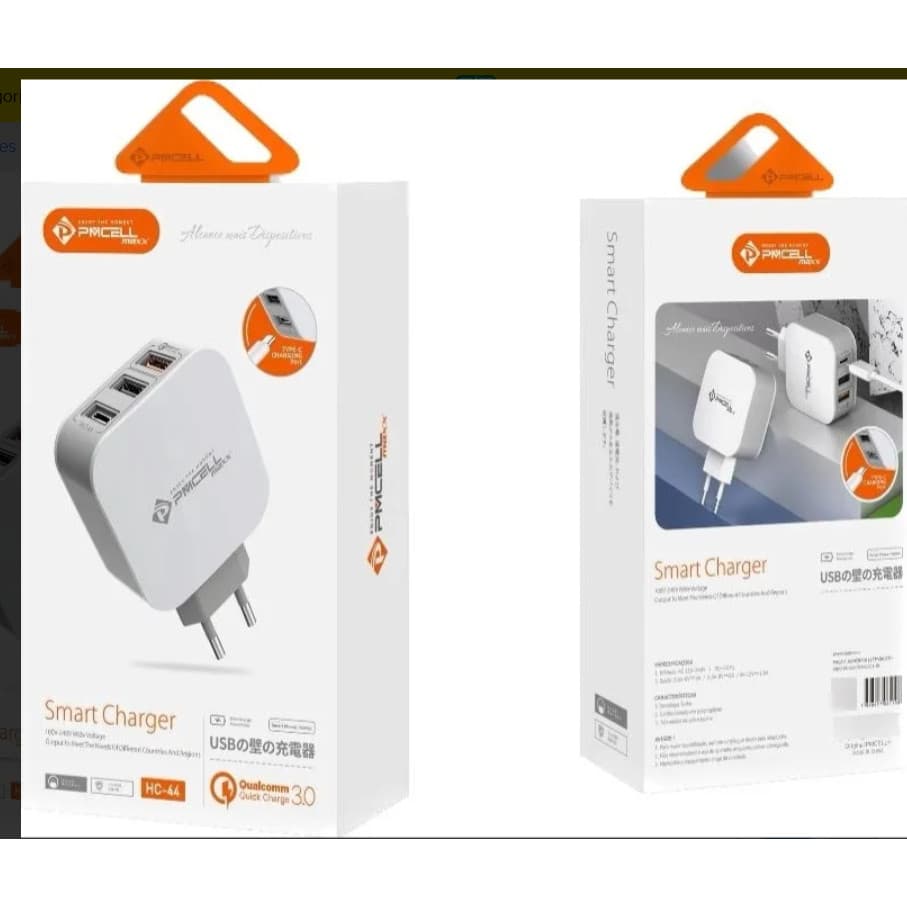 Pmcell Hc-44 Carregador Celular Turbo 3 Portas Usb Tipo-c
