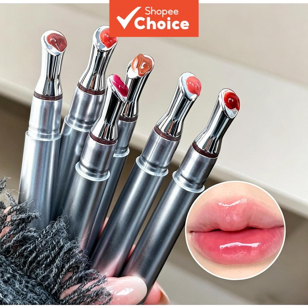 CACE 3 Pcs Conjunto De Brilho Labial De Cristal Com Acabamento De Vidro , Luz De Água Hidratante Não Pegajosa , Uso Diár