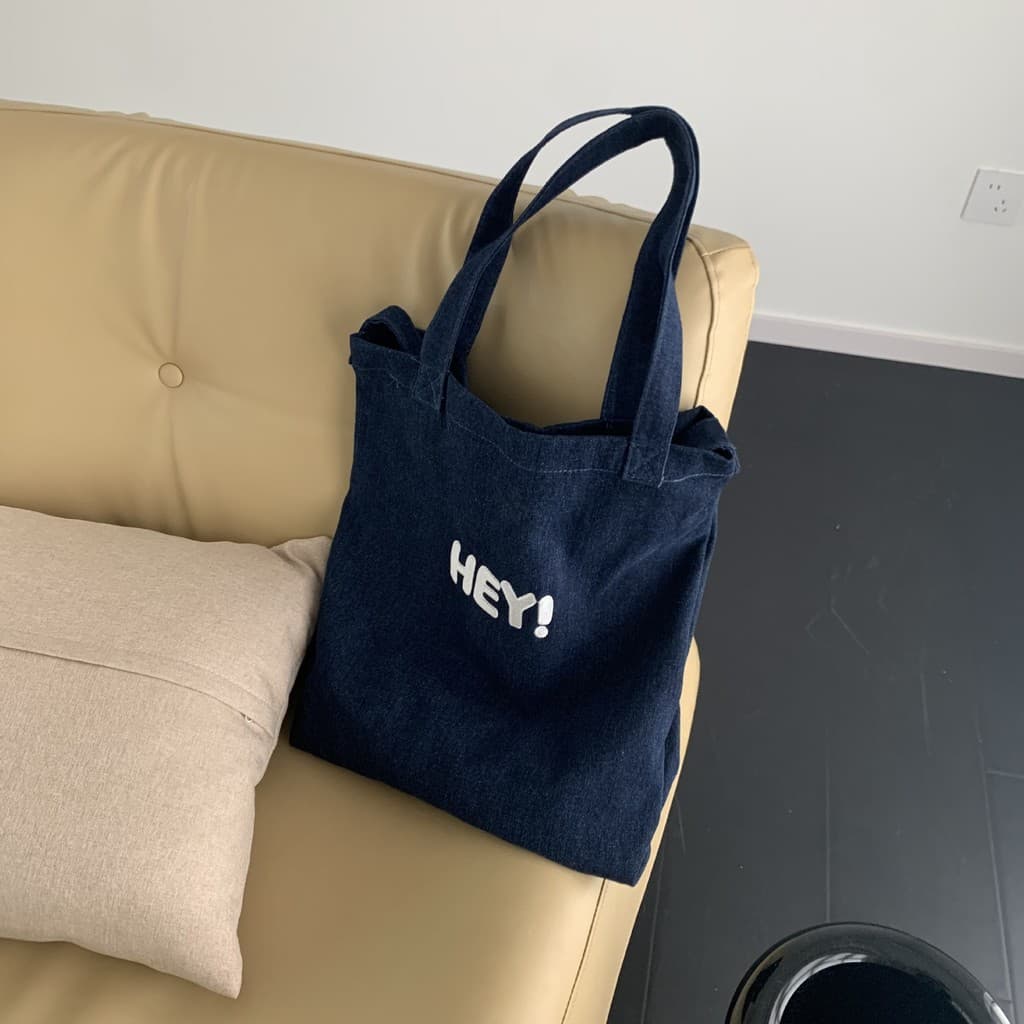 Outono inverno carta Denim saco de um ombro Diagonal dupla utilização estudante saco de escola simples durável lavável