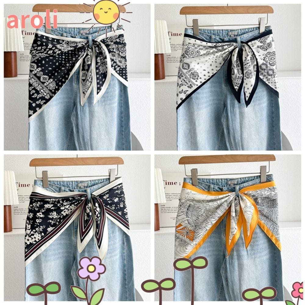 Cinto De Lenço Triangular De Cintura AROLI , De Seda Acessório Versátil De Cetim Feminino Estilo Literário