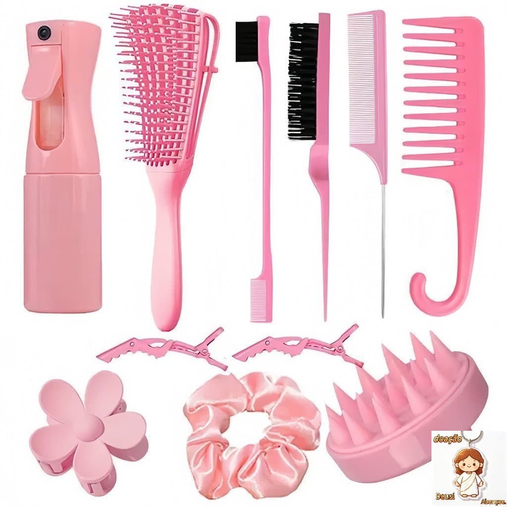 KIT 11 Conjunto De Escovas De Cabelo Com Trança Francesa Pente Conjunto Escova Estilo De Cabelo