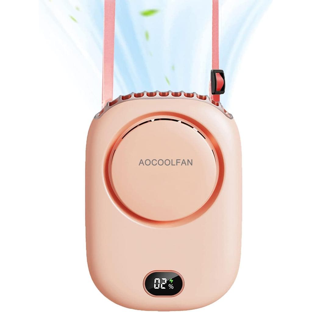 Ventilador de Pescoço Portátil AOCOOLFAN, Mini Ventilador Pessoal de Mão Recarregável por USB com 3 Velocidades para Men