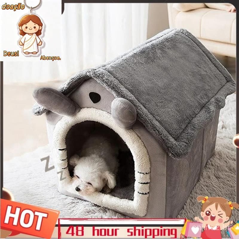 Cama Para Gato/Cachorro Removível E Lavável Dobrável Animais De Estimação Dormir Canil Casa De Ninho De Interno