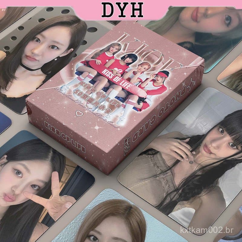50 Pçs/Caixa KISS OF LIFE Cartão Laser Photocards Holográfico LOMO KPOP Álbum