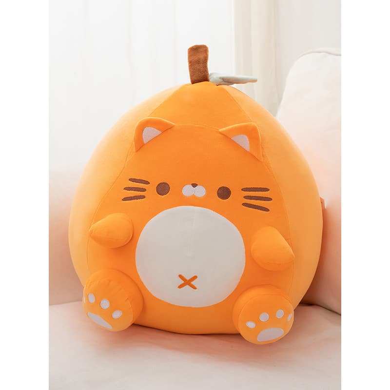 Super macio gato laranja grande bolinho acompanhando Meow bonito boneca pequeno leite gato crianças boneca presente do f