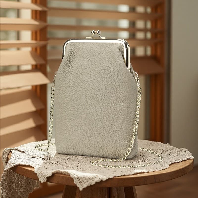 Couro puro de um ombro mensageiro pequeno saco feminino de alto valor clipe de couro genuíno bolsa de moedas saco do tel