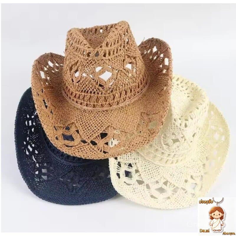Chapéu De Cowboy Para Festa Na Praia , Palha Com Aba Larga , Festival De Música Da Moda , Elegante , Oco