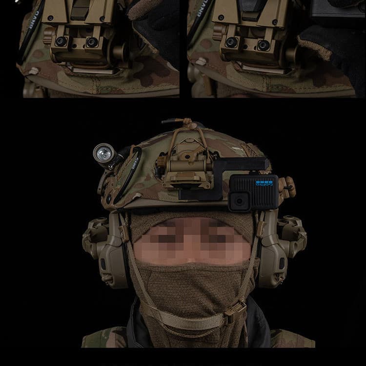 Capacete tático suporte de visão noturna instalação suporte de conexão de câmera esportiva multiuso