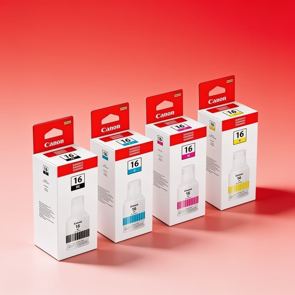 Kit 4 Refil Tinta Canon GI-16 Maxify GX6010 GX7010 Colorido Tinta Canon 4 Cores Refil Impressora Kit Refil Completo