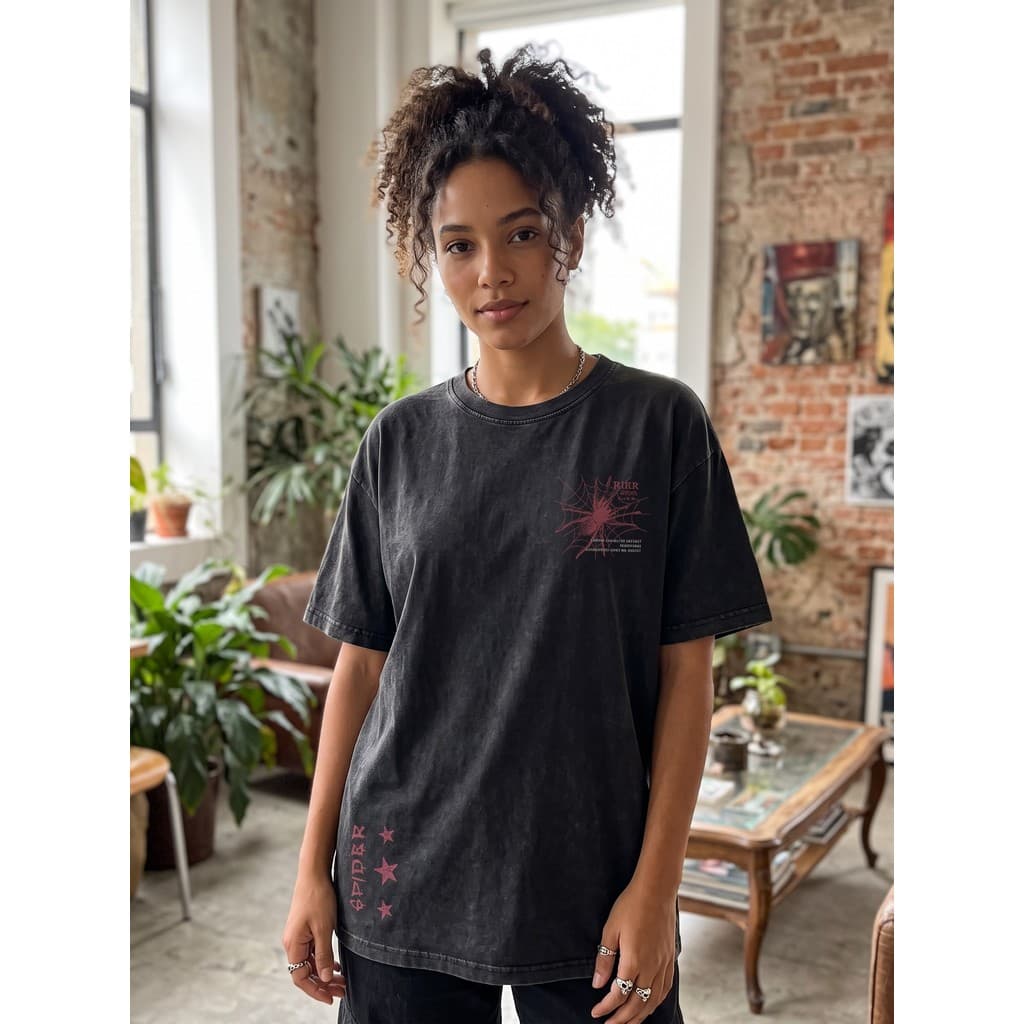 Camiseta Dark Aranha Streetwear Y2K Gótico Moda Urbana Inspirada Spider Masculina Unissex Casual