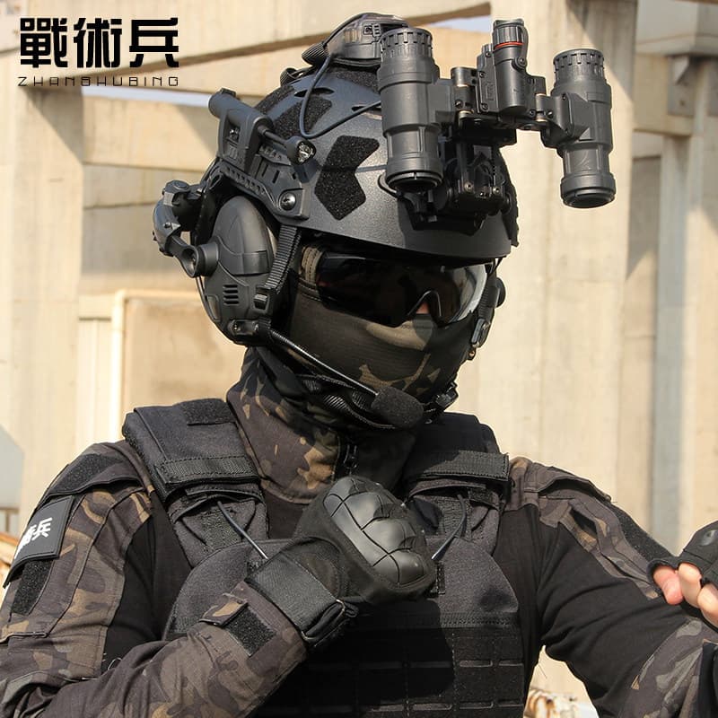 Soldado tático rápido SF visão noturna capacete tático forças especiais ao ar livre cs campo captador cancelamento ruído
